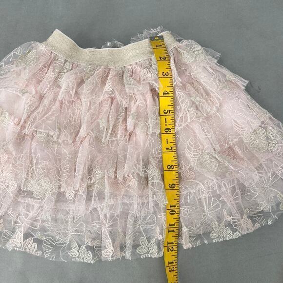 Gingersnaps Tulle Skirt Girls 4T Pink Floral Lace Coquette Balletcore Whimsical - Picture 4 of 7